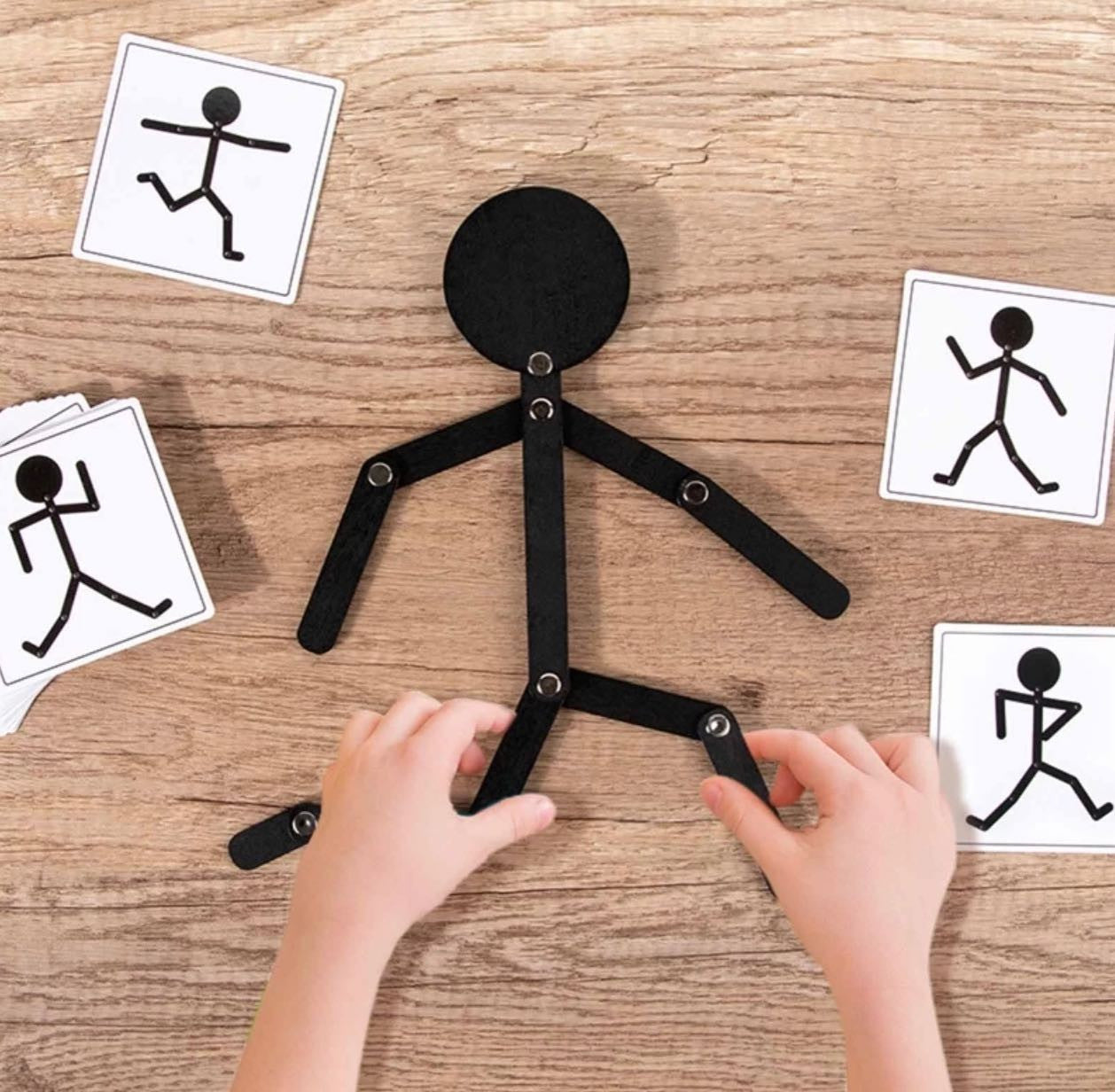 Montessori fa pálcika ember – Wooden man