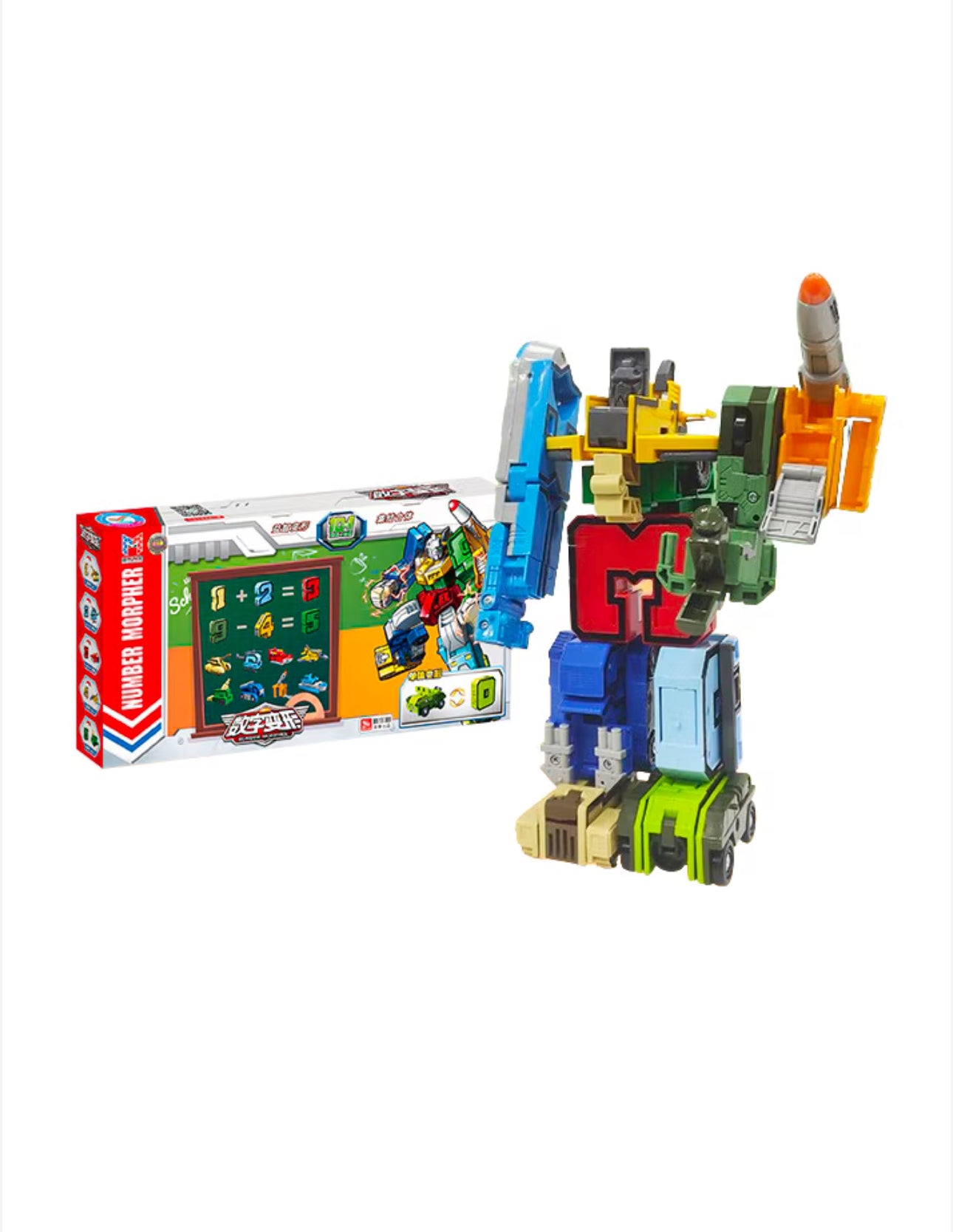 Pocket Morphers Számok 0–9 teljes szett dobozzal és óriás robottal (Xin le Xin)