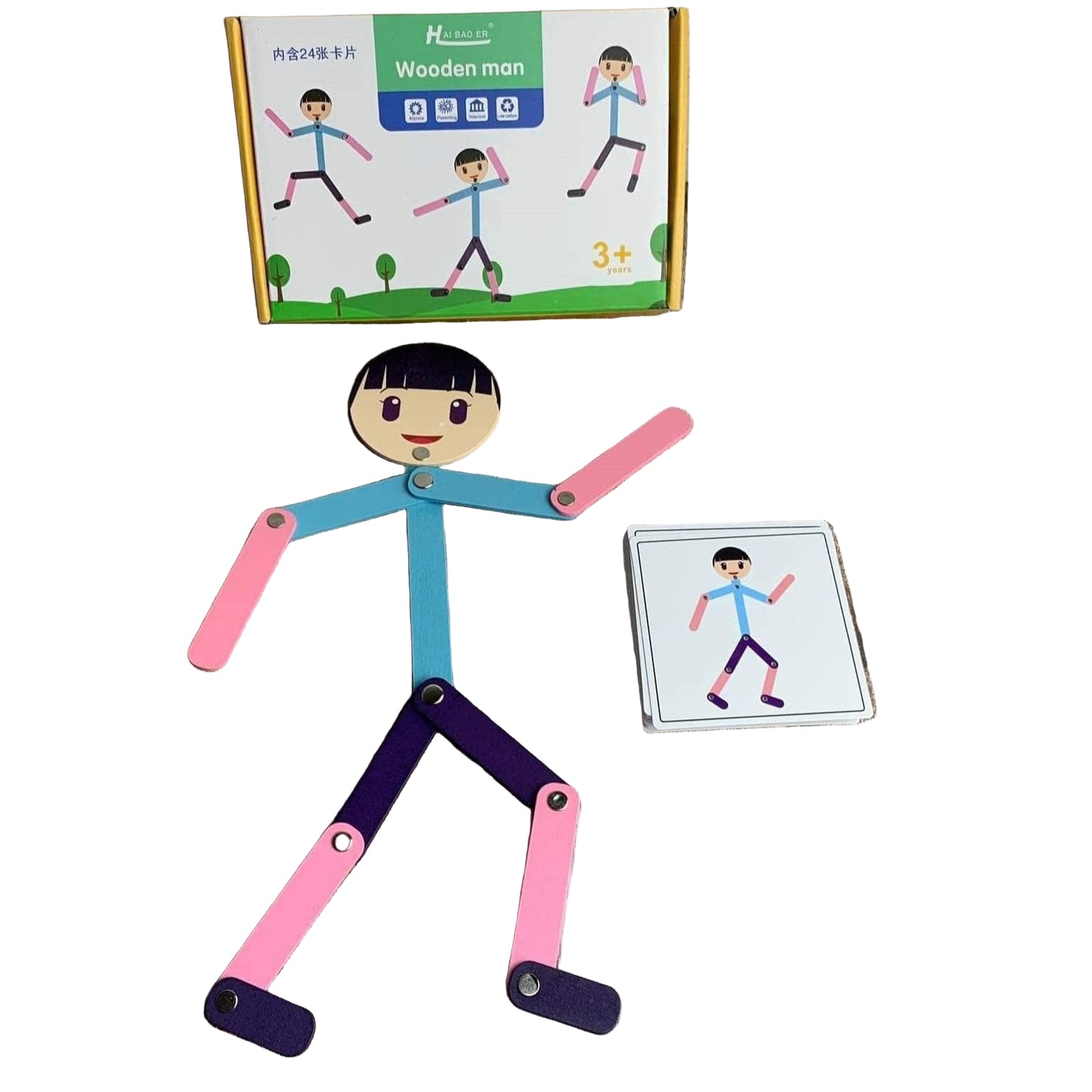 Montessori Szines fa pálcika ember – Wooden man