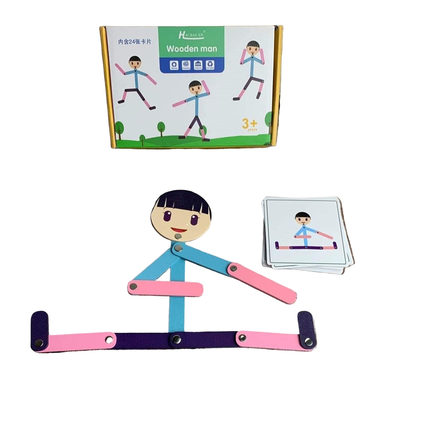 Montessori Szines fa pálcika ember – Wooden man