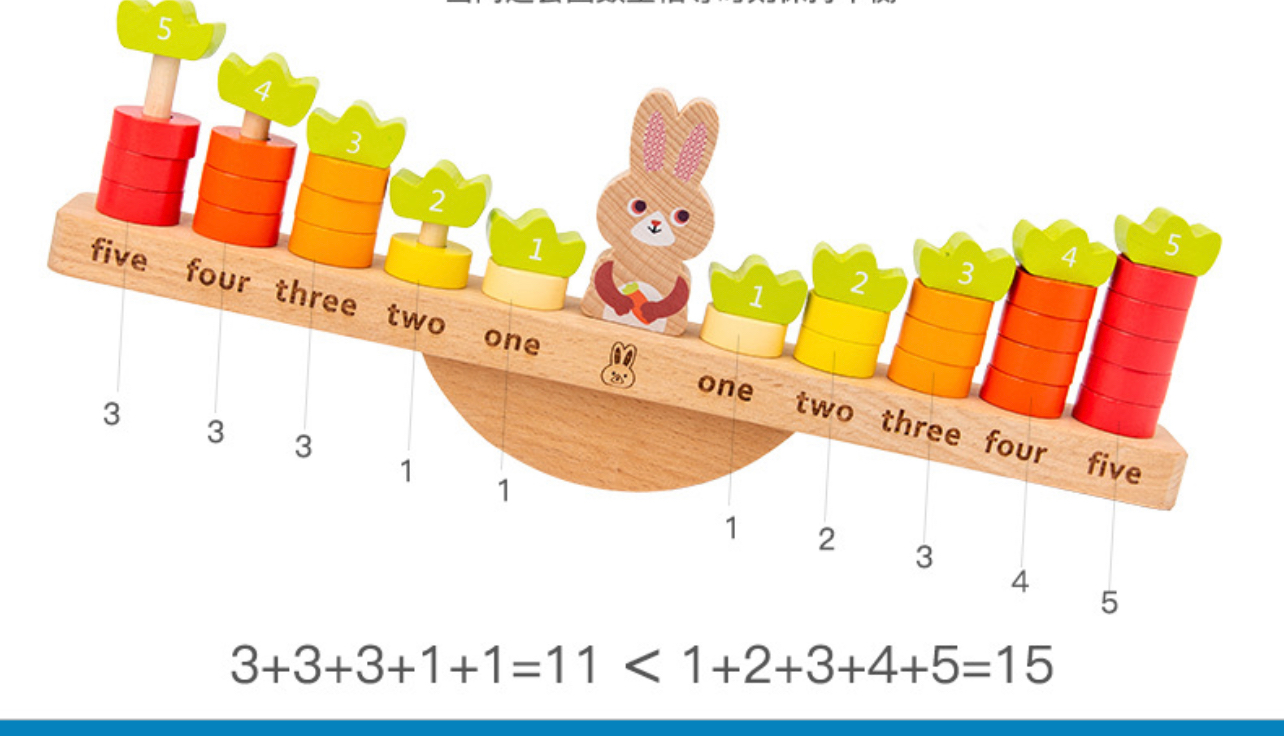 Fa oktatás számít, nyúl egyensúly tábla építőkockák játék-Matematikai játékok