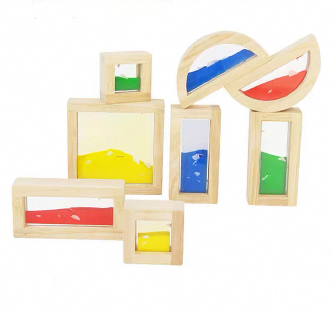 Montessori fa homokkockák érzékszervi fejlesztő játék gyerekeknek