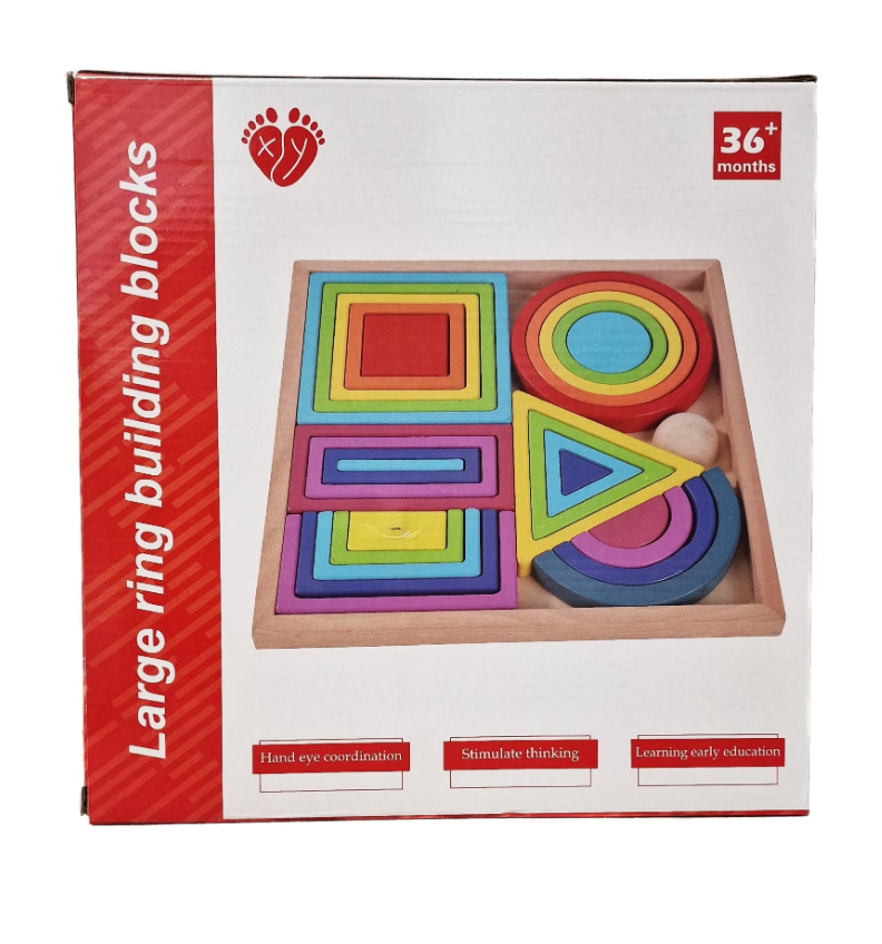 Montessori fa szivárványos kirakó gyerekeknek