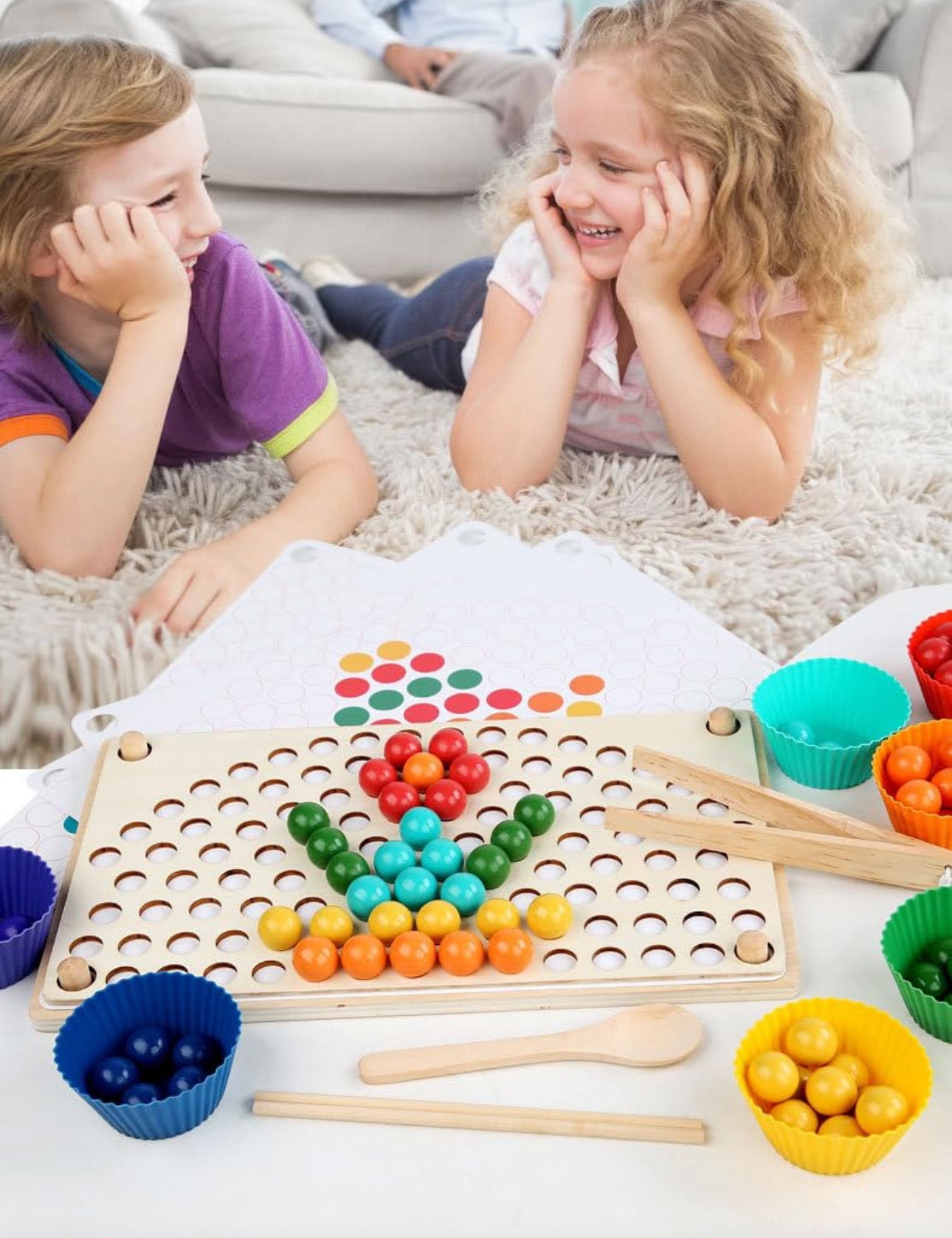 Montessori szivárvány szortírozó készlet 