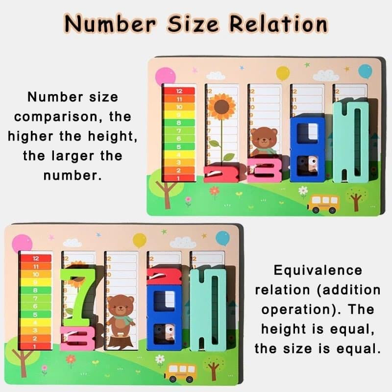 Fából készült matematikai számok építő kirakós