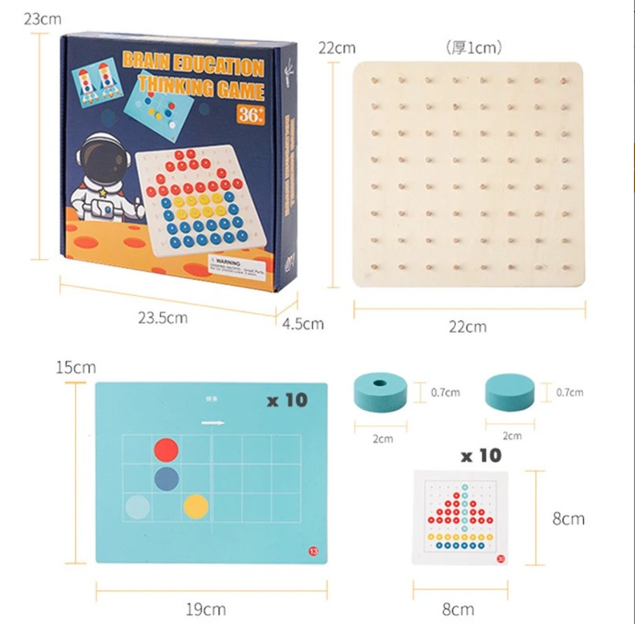 Kreatív montessori puzzle szín egyeztető memória kirakós agy oktatási köröm tábla