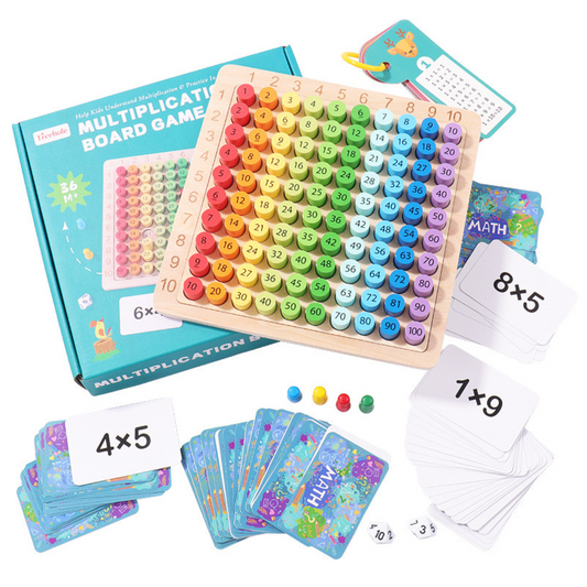Montessori matematikai szorzó tábla gyakorló fa játék +100 KARTYA
