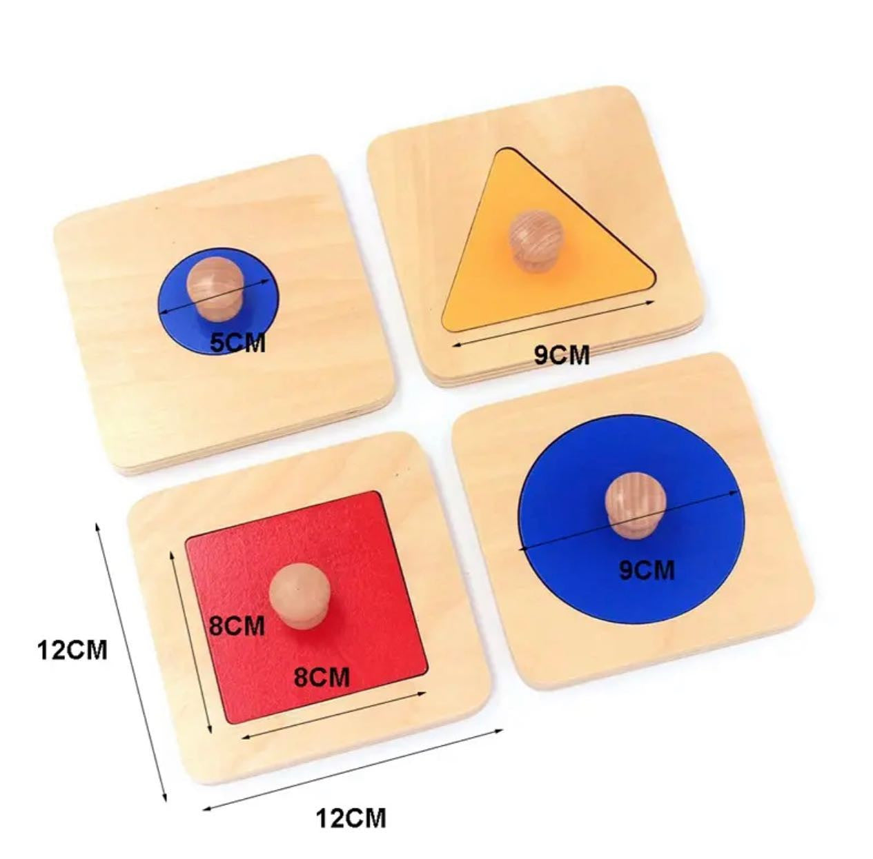 Fából készült Montessori geometria formák puzzle (4db)