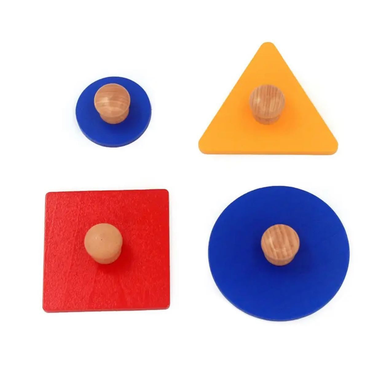 Fából készült Montessori geometria formák puzzle (4db)