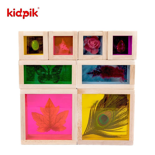 Kidpik fa kincses kockák természetes elemekkel akril ablakban